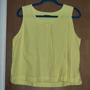 Oska yellow sleeveless linen top size 4 stunning bright